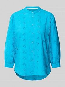 Bluzka z haftem angielskim model Velia BRAX turkusowa damska EAN 44-5868 94158800