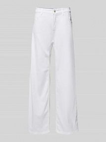 Jeansy o rozkloszowanym, skróconym kroju model PALLAZZO CAMBIO białe damskie EAN 9059 023/01