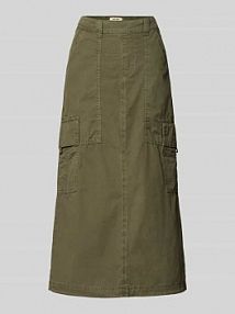 Spódnica midi z nakładanymi kieszeniami model Breden MOS MOSH oliwkowa EAN RO CARGO MIDI