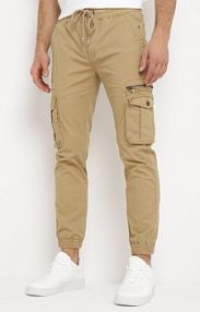 Beżowe spodnie Bojówki z Szerokimi Nogawkami Layanei Born2Be damskie