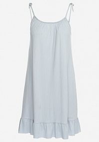 Szara koszula nocna na Cienkich Wiązanych Ramiączkach z Falbanką Tinellsa Born2Be