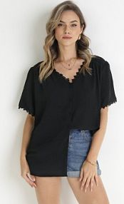 Czarna koszula z Koronką Hannali Born2Be damska