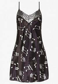 Czarna koszula nocna z Regulowanymi Ramiączkami i Koronką Belemera Born2Be