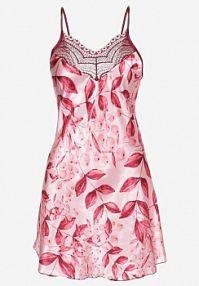 Bordowa koszula nocna z Regulowanymi Ramiączkami i Koronką Belemera Born2Be