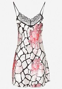 Czarno-Biała koszula nocna z Regulowanymi Ramiączkami i Koronką Belemera dominant