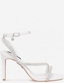 Sandały na obcasie Nine West białe WFA2675-1