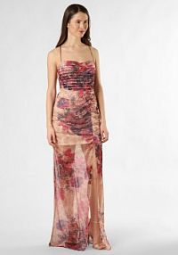 Sukienka wieczorowa Kobiety wyrazisty róż/beżowa/lila wzorzysty XS ADLYSH