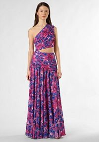 Sukienka wieczorowa Kobiety Sztuczne włókno niebieska/wyrazisty róż wzorzysty 38 ADLYSH