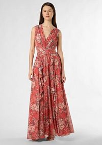 Sukienka wieczorowa Kobiety Sztuczne włókno pomarańczowa wzorzysty XS ADLYSH