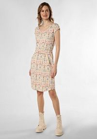 Sukienka  Kobiety Bawełna beżowa/zielona wzorzysty M Ragwear