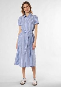 Lniana sukienka  Kobiety len niebieska/biała w paski 40 Polo Ralph Lauren