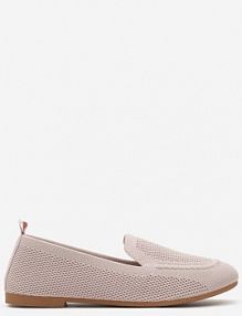 Różowe Casualowe mokasyny na Płaskiej Podeszwie Ozdobione Perforacją Klanesha Renee damskie