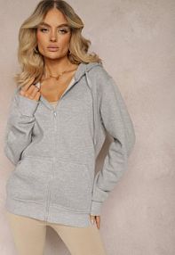 Szara Klasyczna bluza z kapturem i Sznurkami Ballata Renee damska