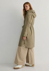 Parka z kapturem Reserved oliwkowa 0329P-81X