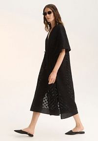 Długa ażurowa tunika Reserved czarna 3690I-99X