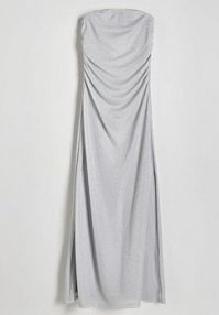 Dzianinowa sukienka maxi metalicznym połyskiem Reserved srebrna 6865B-SLV