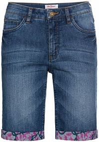 Bermudy dżinsowe Straight, mid waist  damskie Bonprix