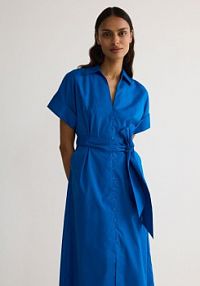 Koszulowa sukienka midi Reserved niebieska 9218E-47X