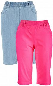 Bermudy ze stretchem (2 pary)  damskie Bonprix