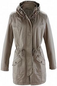 Taliowana krótka parka bawełniana ze stójką  Bonprix