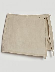 Spódnico-spodenki z wiązaniem House beżowe 870AJ-08X