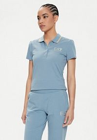 Koszulka polo EA7 Emporio Armani niebieska damska 