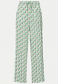 Spodnie eleganckie Marc Aurel zielone damskie Materiałowe