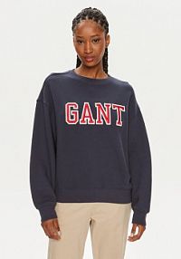 Bluza przez głowę Gant granatowa Logo 4200840  Relaxed Fit