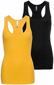 Top w prążek z czystej bawełny organicznej  (2 szt. w opak.)  damski Bonprix