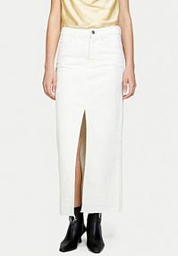 Spódnica maxi Sisley biała Jeansowa