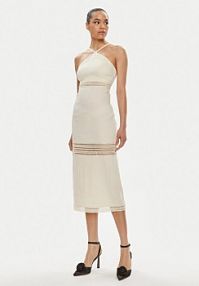 Sukienka letnia Patrizia Pepe kremowa 2A2729/A268-W362 Écru Slim Fit