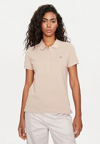 Koszulka polo Gant beżowa damska 