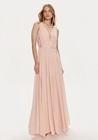Sukienka wieczorowa Fracomina różowa FQ24SD3027W41201  Slim Fit