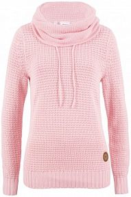 Sweter z golfem z troczkami  damski Bonprix