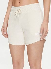 Szorty sportowe Puma kremowe Ess Elevated 677946 Écru Regular Fit