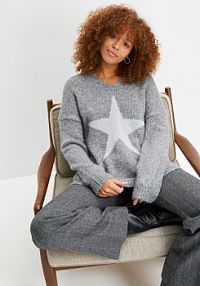 Sweter z gwiazdą  damski Bonprix