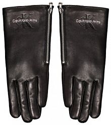 Rękawiczki skórzane Calvin Klein czarne