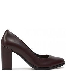 Półbuty na obcasie Clarks bordo/burgund