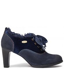 Półbuty na obcasie Laura Vita granatowe