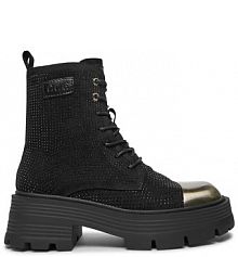 Botki na obcasie GOE czarne