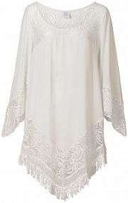 Tunika plażowa z koronką, z wiskozy  Bonprix