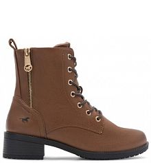 Botki na obcasie Mustang brązowe