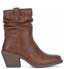 Botki na obcasie Mustang brązowe