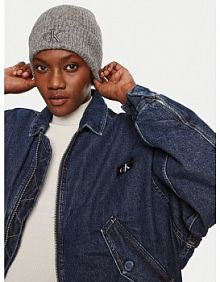 Czapka zimowa Calvin Klein szara damska