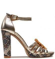 Sandały na obcasie Maciejka złote