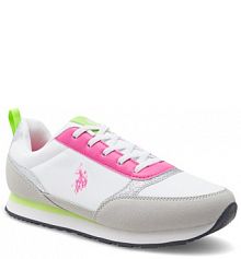 Sneakersy U.S. Polo Assn. białe złoto damskie