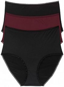 Figi  z wysoką talią z mikrofibry (3 pary)  Bonprix