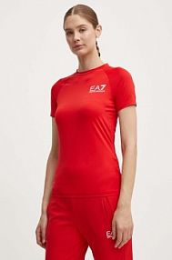 T-shirt EA7 Emporio Armani  czerwony damski TJEMZ.8NTT70.