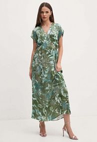 Sukienka maxi Sandro Ferrone  zielona SFS32XBDMORIS