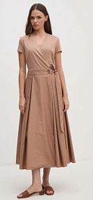 Sukienka midi Sandro Ferrone  beżowa SFS18XBDRAGUS